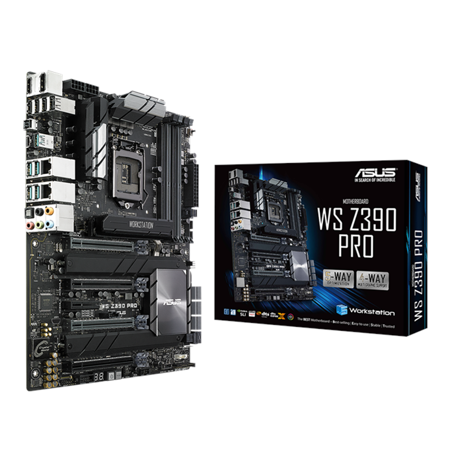 ASUS WS Z390 PRO Hovedkort Intel Z390 Intel LGA1151 Socket DDR4 RAM ATX