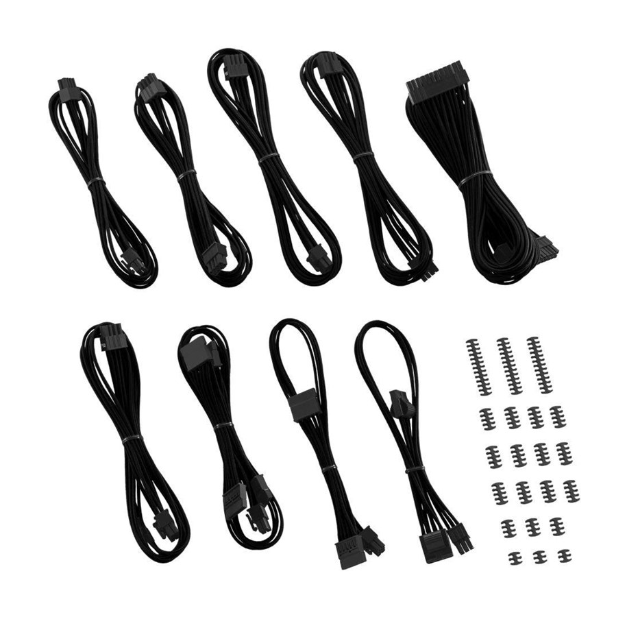 Strømkabel (intern) - CableMod Classic ModFlex C-Series RMi/RMx Cable Kit - Black - CM-CSR-CKIT-KK-R