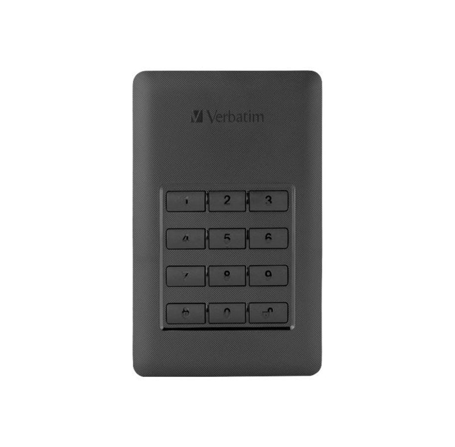 Hard drive - External - Verbatim Store 'n' Go Secure Portable HDD - Ekstern Harddisk - 2TB - Svart - 53403