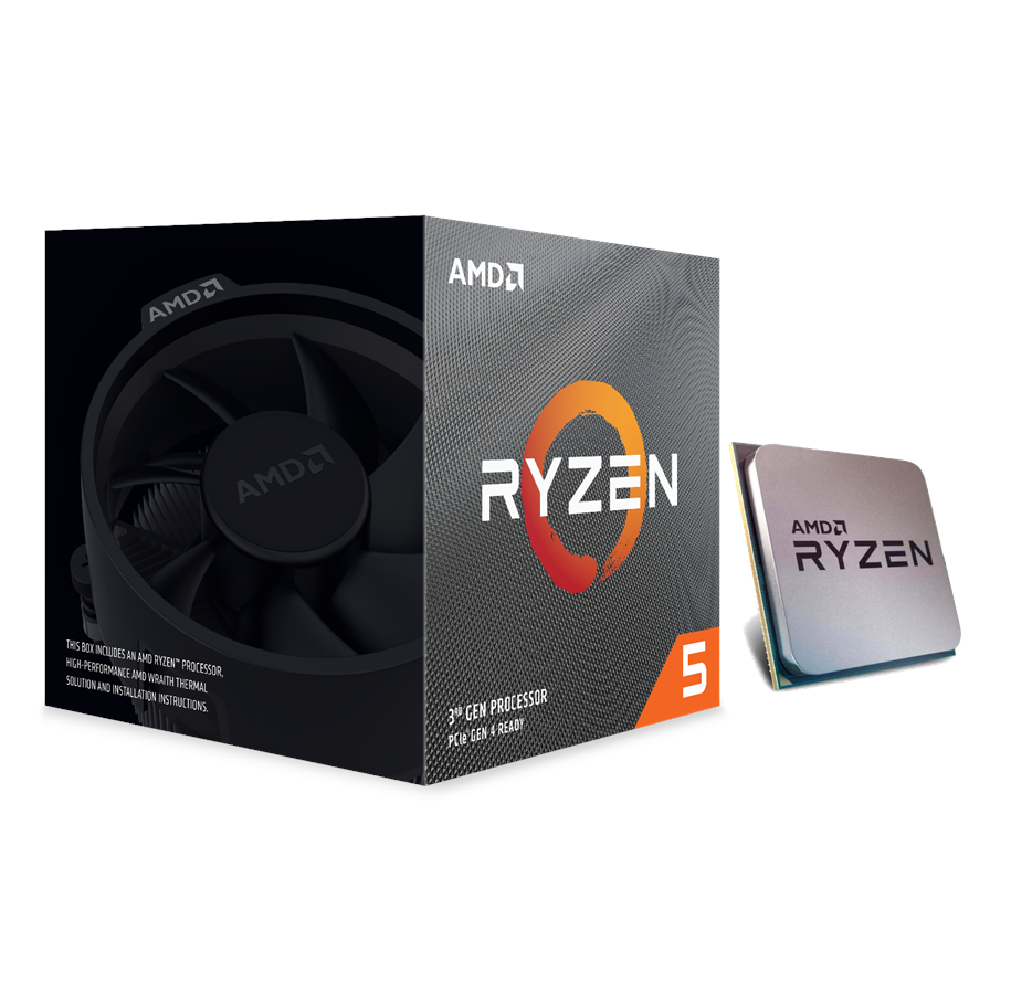 Prosessor/CPU - AMD Ryzen 5 3600X Wraith Spire Prosessor/CPU - 6 kjerner - 3.8 GHz - AMD AM4 - AMD Boks (med kjøler) - 100-100000022BOX