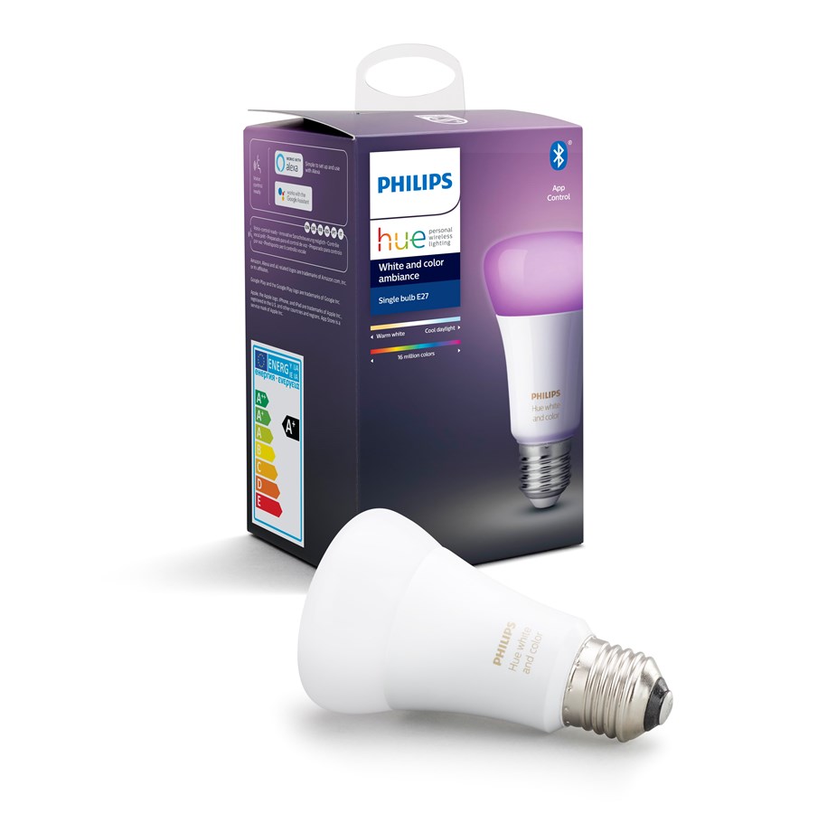 Smarthus - Philips Hue Color E27 Pære - Richer Colors - BT - 929002216801