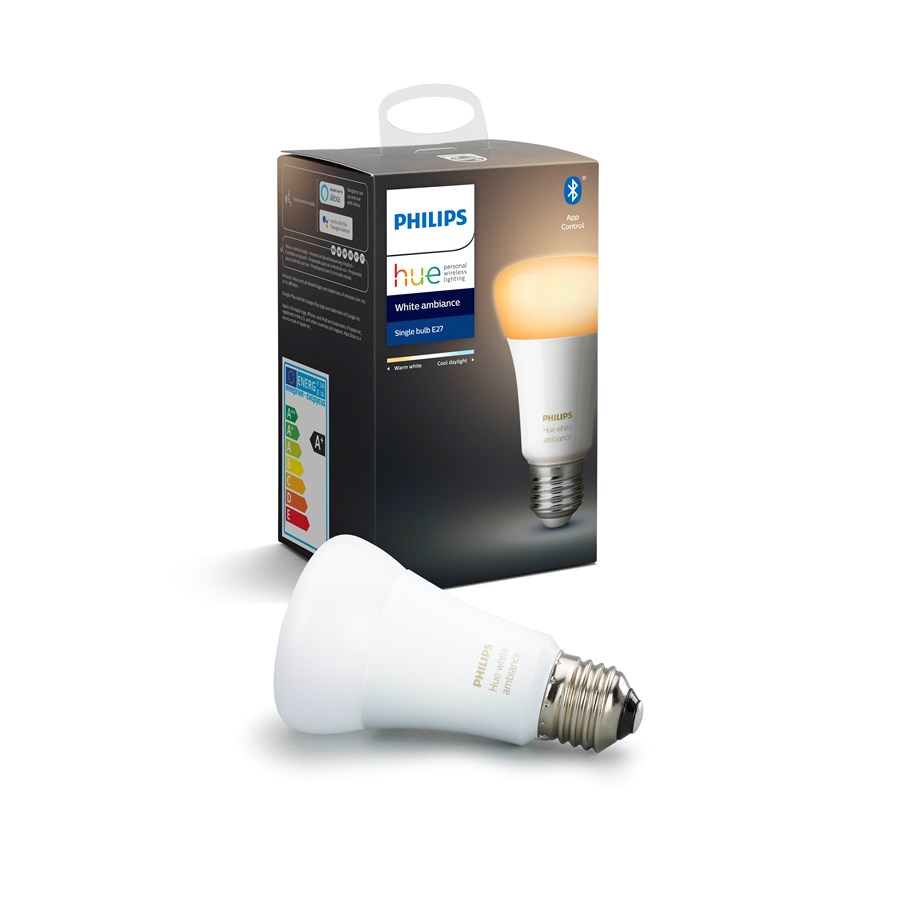 Smarthus - Philips Hue White Ambiance E27 Pære - BT - 929002216901