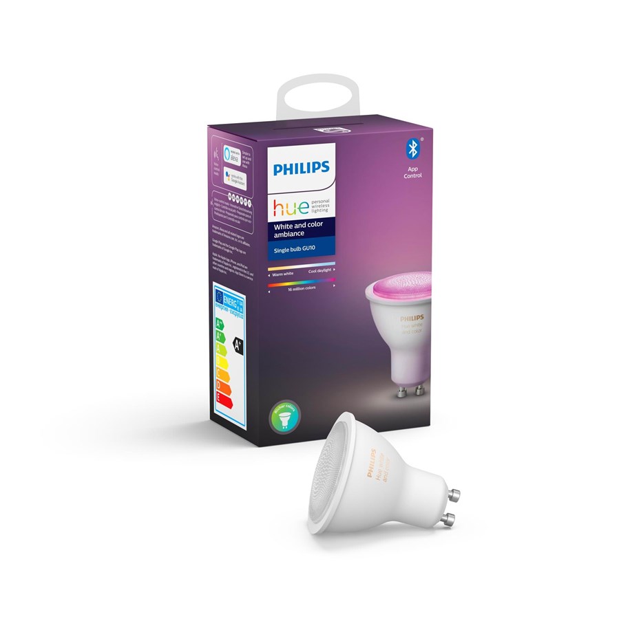 Smarthus - Philips Hue Color GU10 Pære - Perfect Fit - Richer Colors - BT - 929001953101