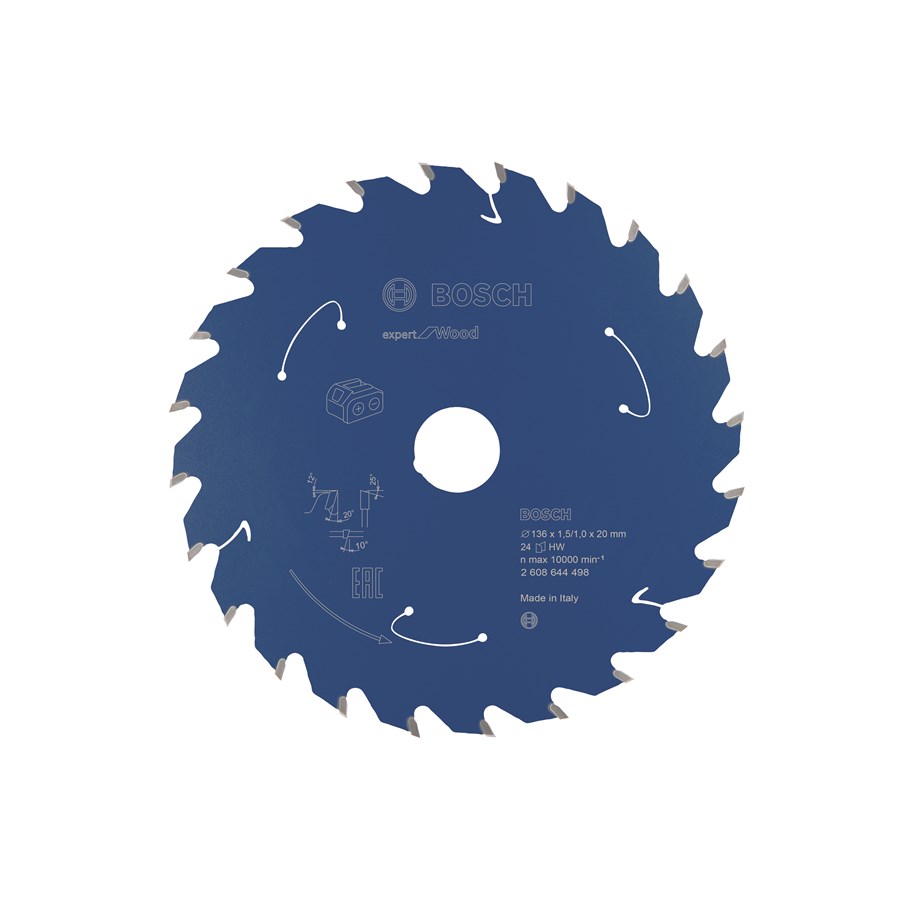 Sirkelsag - Bosch Expert for Wood-sirkelsagblad for batteridrevne sager 136x1,5/1x20 T24 - 2608644498