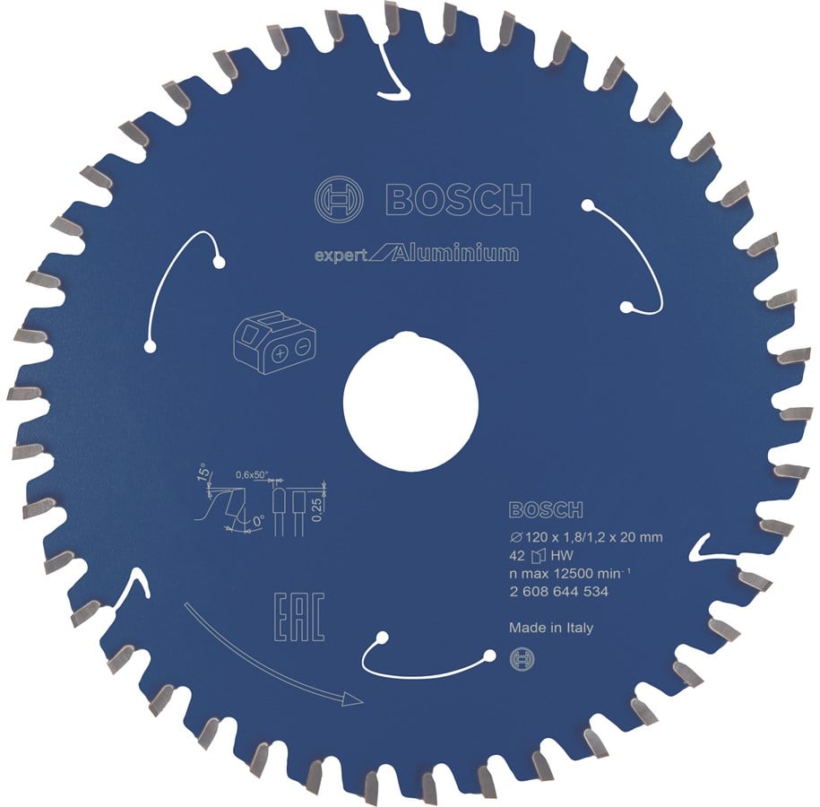 Sirkelsag - Bosch Expert for Aluminium-sirkelsagblader for batteridrevne sager 120x1,8/1,2x20 T42 - 2608644534