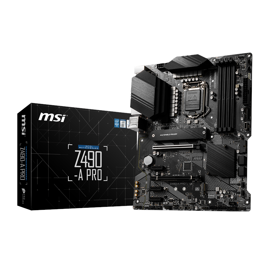 Hovedkort - MSI Z490-A PRO Hovedkort - Intel Z490 - Intel LGA1200 socket - DDR4 RAM - ATX - Z490-A PRO