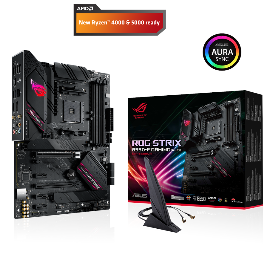 Hovedkort - ASUS ROG STRIX B550-F GAMING (WI-FI) Hovedkort - AMD B550 - AMD AM4 socket - DDR4 RAM - ATX - 90MB14F0-M0EAY0