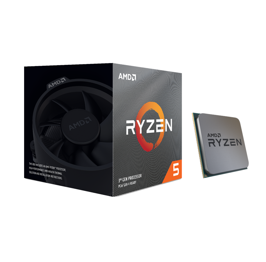 Prosessor/CPU - AMD Ryzen 5 3600XT Wraith Spire Prosessor/CPU - 6 kjerner - 3.8 GHz - AMD AM4 - AMD Boks (med kjøler) - 100-100000281BOX