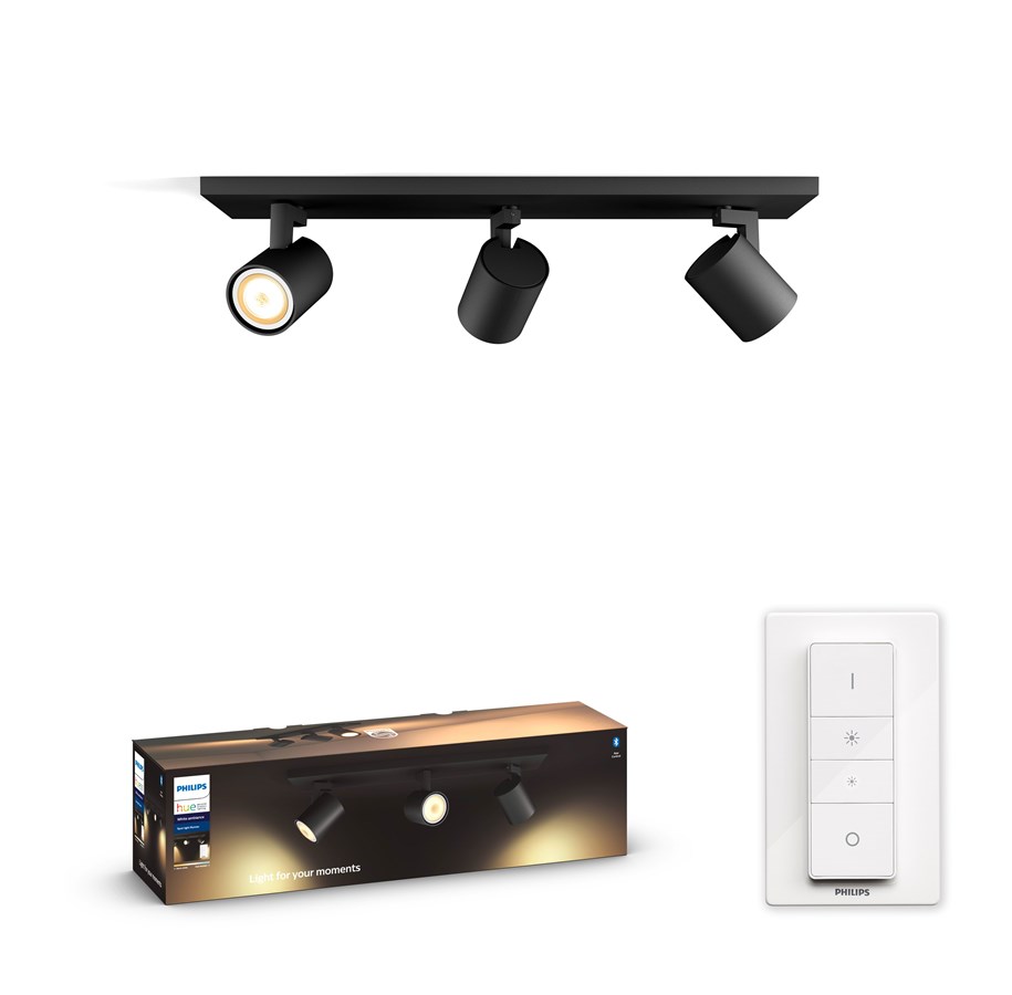 Smarthus - Philips Hue Runner 3x5W Spots - BT - Svart - 915005915801