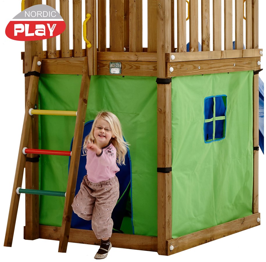 Utendørsleker - Nordic Play Tent for Hut playtower green/blue - 805-530
