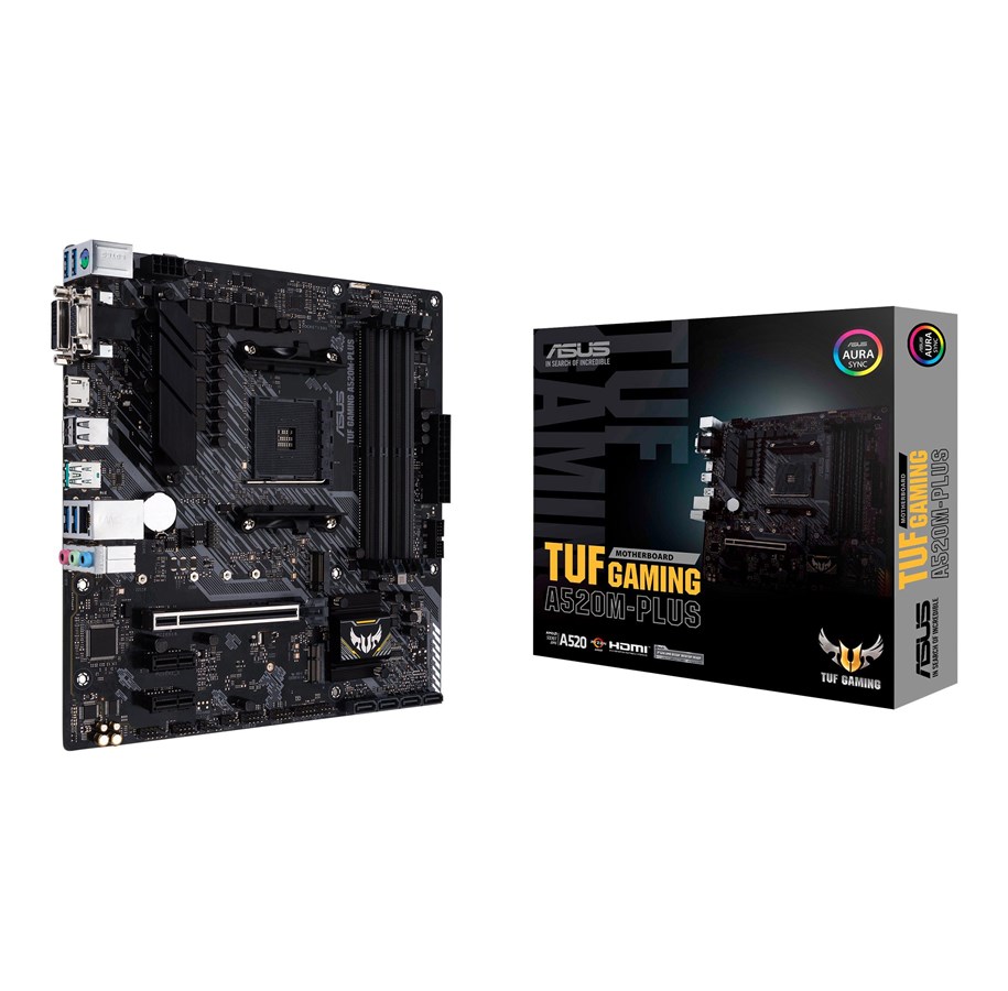 Hovedkort - ASUS TUF GAMING A520M-PLUS Hovedkort - AMD A520 - AMD AM4 socket - DDR4 RAM - Micro-ATX - 90MB14Y0-M0EAY0
