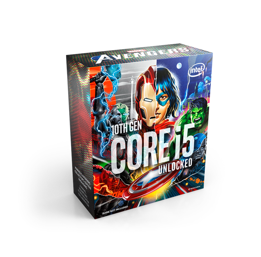 Prosessor/CPU - Intel Core i5-10600K Comet Lake - Avengers edition Prosessor/CPU - 6 kjerner - 4.1 GHz - Intel LGA1200 - Intel Boks (med kjøler) - BX8070110600KA