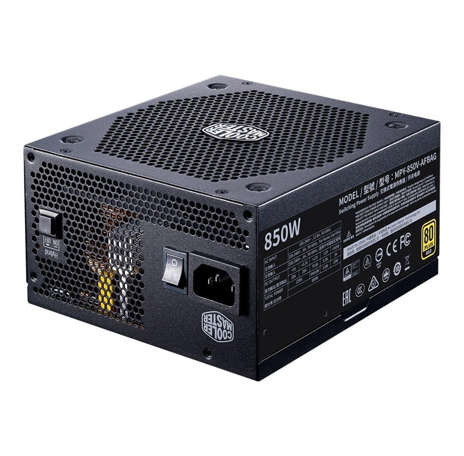 Strømforsyning (PSU) - Cooler Master V Series V850 Gold - V2 Strømforsyning (PSU) - 850 Watt - 135 mm - ATX - 80 Plus Gold sertifisert - MPY-850V-AFBAG-EU