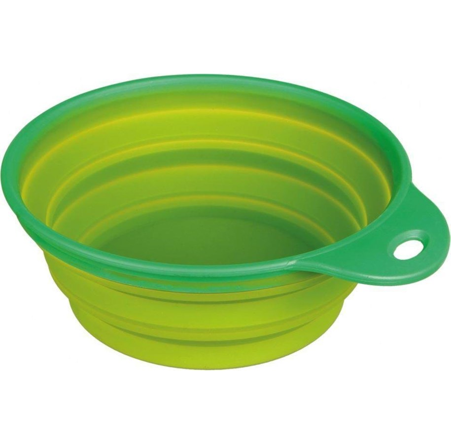 Hund - Trixie Silicone travel bowl 1 L 18 cm. green - TX-25018