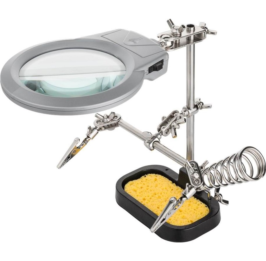 Verktøy - Fixpoint Third hand’ soldering support with magnifier and h - 4040849512261