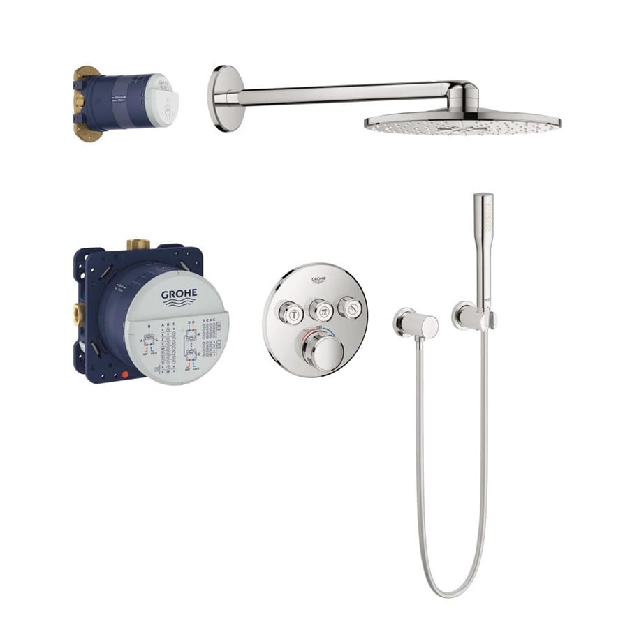 Blandebatterier og beslag - Grohe Grohtherm SmartControl bundle termostat rund 3SC - 34705000