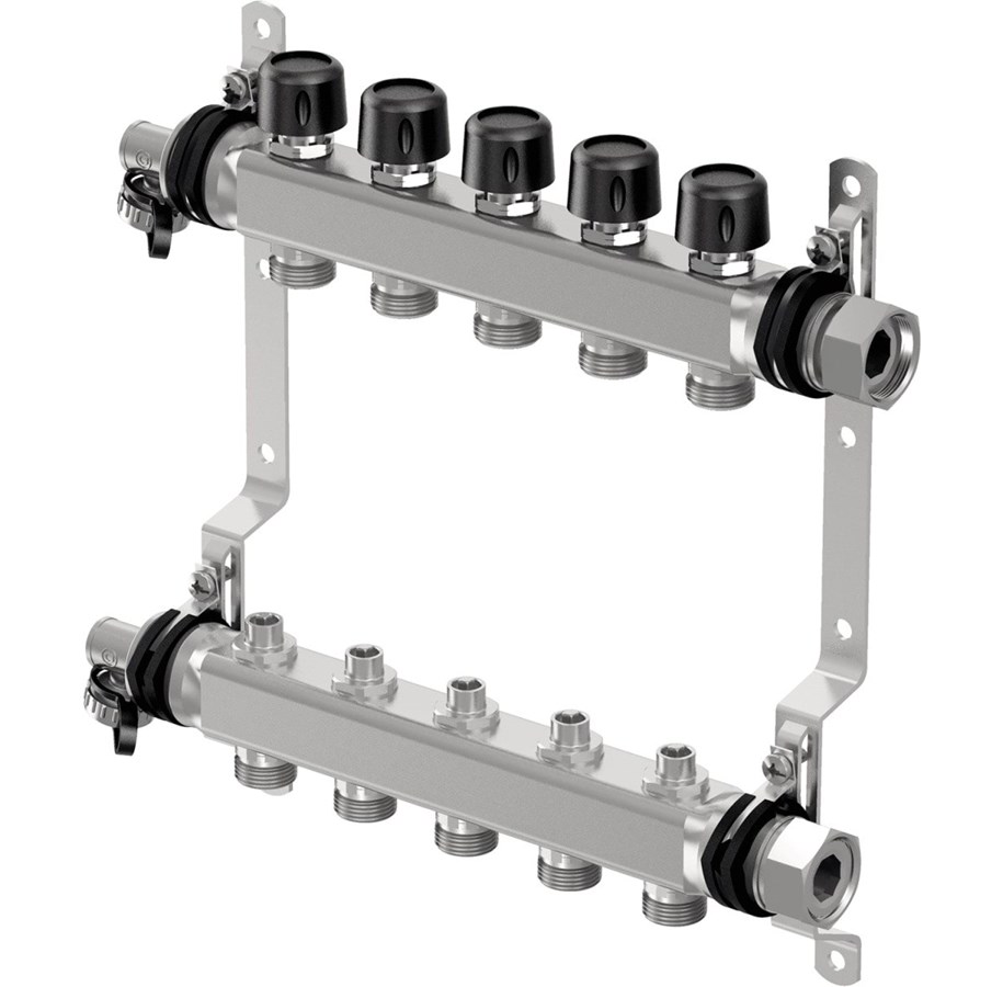 Gulvvarme - Uponor vario s manifold 5 loops ls 5 x 34 euro - 1088048