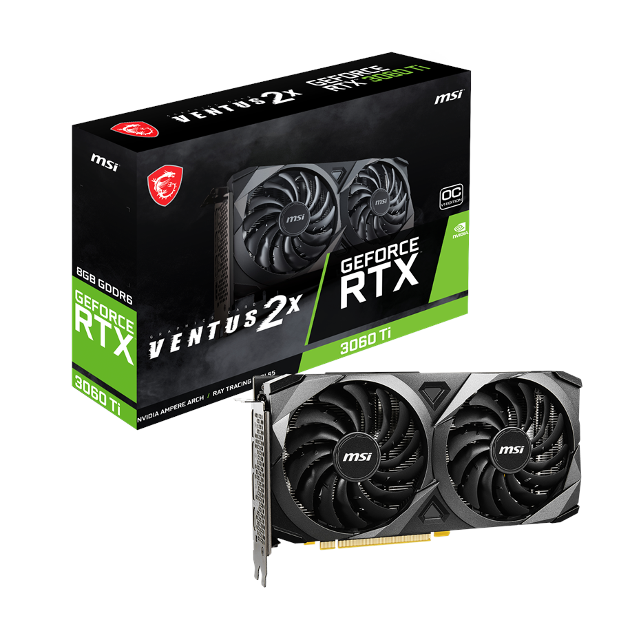 Grafikkort - MSI GeForce RTX 3060 Ti VENTUS 2X OCV1 - 8GB GDDR6 RAM - Grafikkort - RTX 3060 Ti VENTUS 2X OCV1