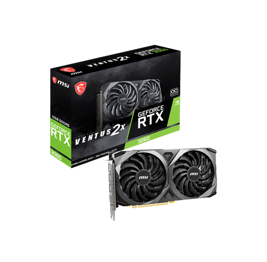 Grafikkort - MSI GeForce RTX 3060 VENTUS 2X OC LHR - 12GB GDDR6 RAM - Grafikkort - RTX 3060 VENTUS 2X 12G OC