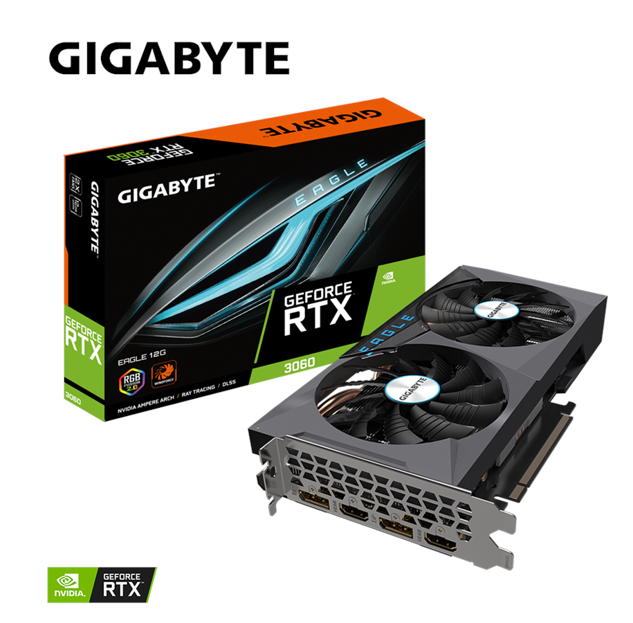 Grafikkort - GIGABYTE GeForce RTX 3060 EAGLE - 12GB GDDR6 RAM - Grafikkort - GV-N3060EAGLE-12GD