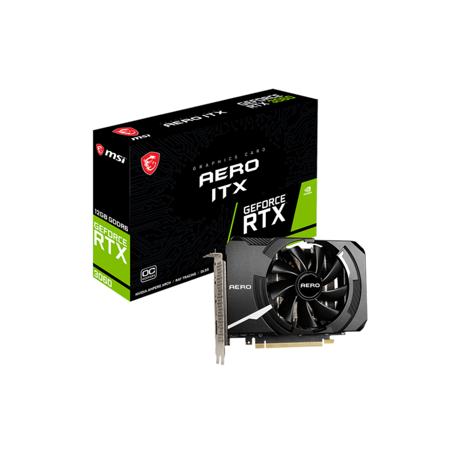 Grafikkort - MSI GeForce RTX 3060 AERO ITX OC LHR - 12GB GDDR6 RAM - Grafikkort - RTX 3060 AERO ITX 12G OC