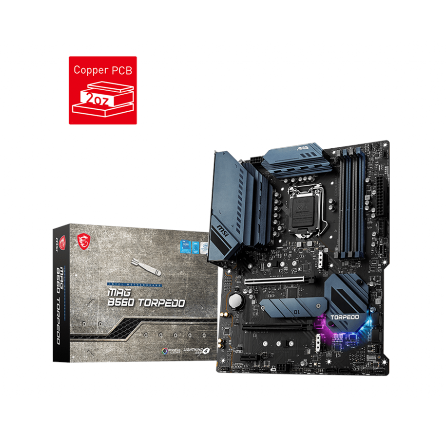 Hovedkort - MSI MAG B560 TORPEDO Hovedkort - Intel B560 - Intel LGA1200 - DDR4 RAM - ATX - MAG B560 TORPEDO