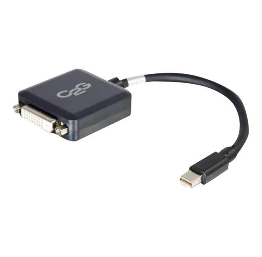 Kabler og ledninger - C2G 20cm Mini DisplayPort to DVI Adapter - Thunderbolt to Single Link DVI-D Converter M/F - Black - DisplayPort cable - 20 cm - 84311