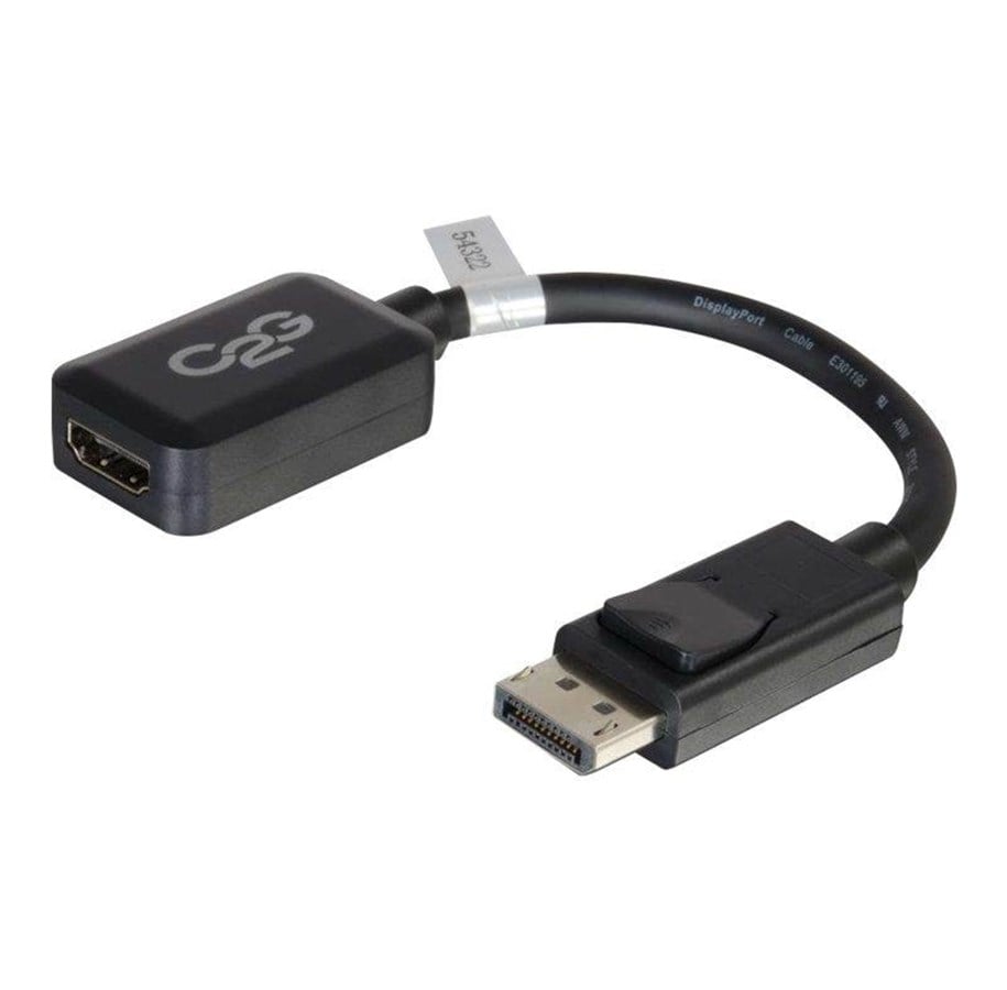 Kabler og ledninger - C2G 20cm DisplayPort to HDMI Adapter - DP Male to HDMI Female - Black - DisplayPort cable - 20 cm - 84322