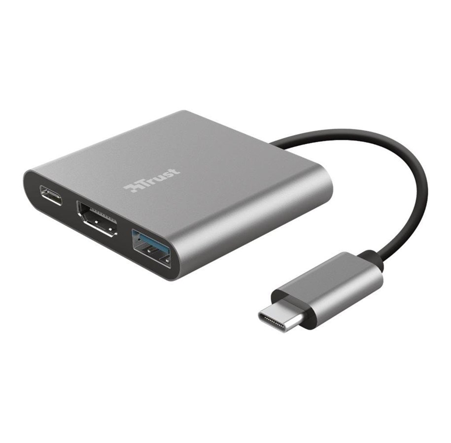 Dokkingstasjon - Trust Dalyx 3-in-1 Multiport USB-C Adapter - 23772