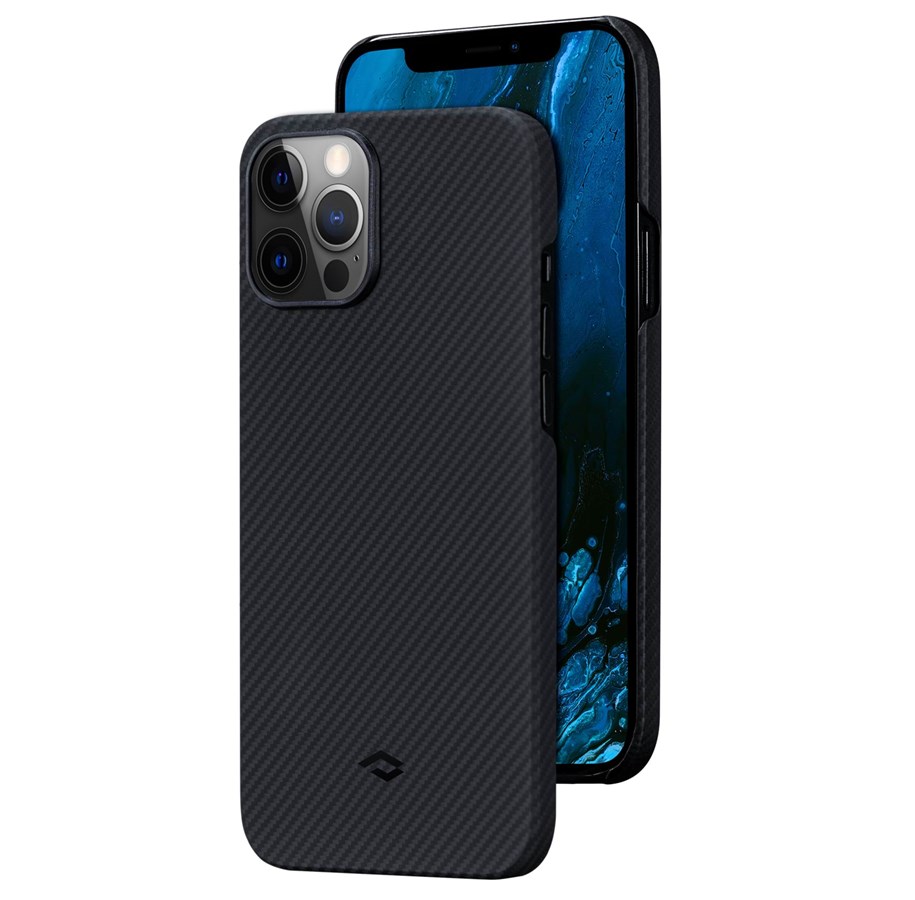 Mobil - Deksel og etui - PITAKA Apple iPhone 12 Pro Max Air Case - Black/Grey Twill - KI1201PMA