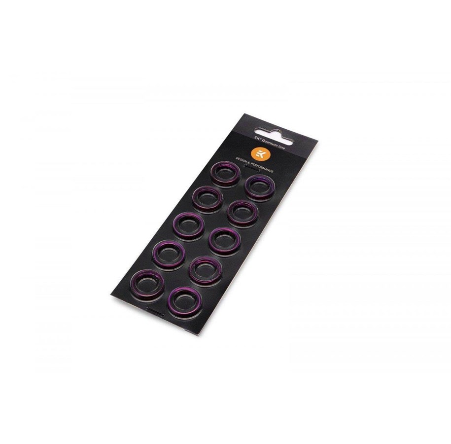 DIY Vannkjøling - EK Water Blocks EK-Quantum Torque Color Ring 10-Pack STC 10/16 - Purple - 3831109816585