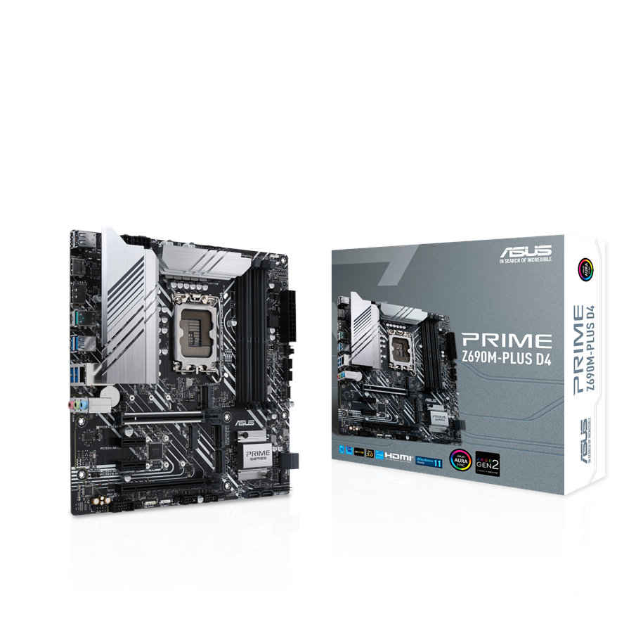 Hovedkort - ASUS PRIME Z690M-PLUS D4 Hovedkort - Intel Z690 - Intel LGA1700 - DDR4 RAM - Micro-ATX - 90MB18Q0-M0EAY0
