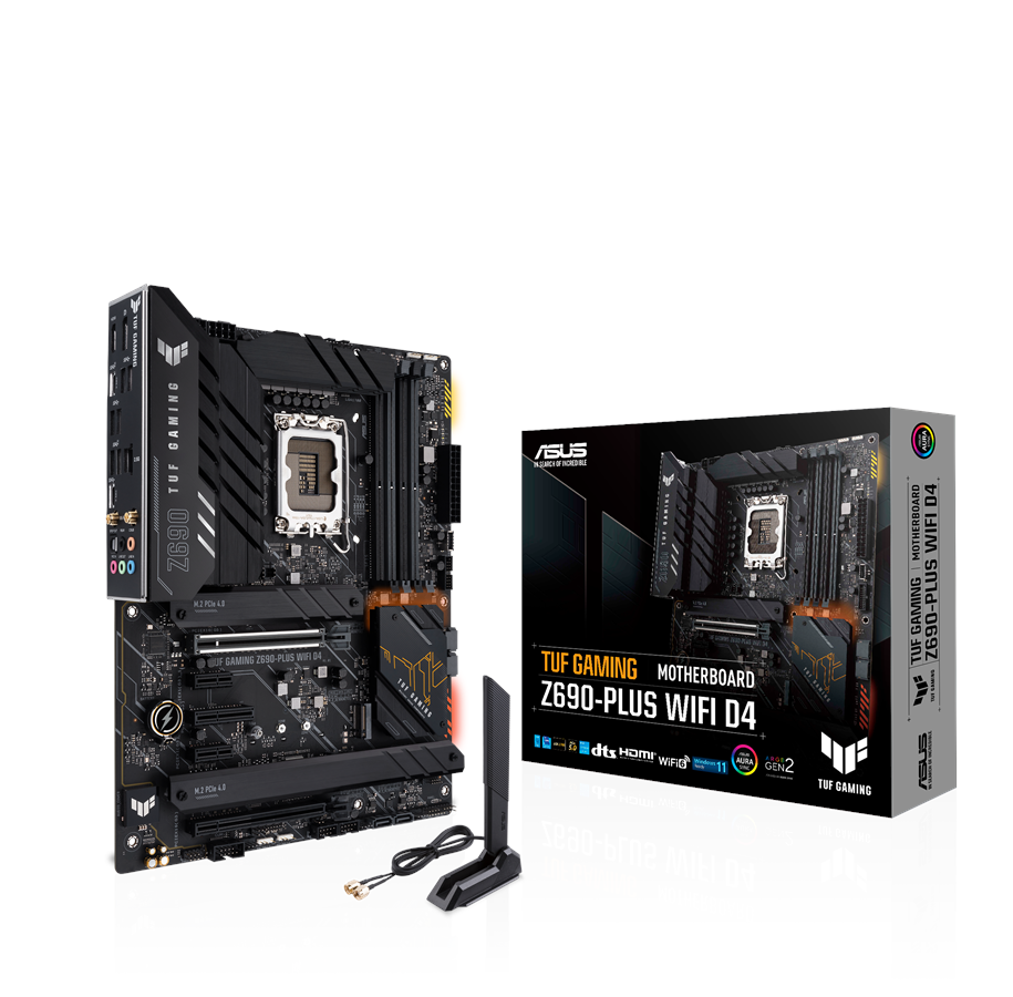 Hovedkort - ASUS TUF GAMING Z690-PLUS D4 Hovedkort - Intel Z690 - Intel LGA1700 - DDR4 RAM - ATX - 90MB18U0-M0EAY0