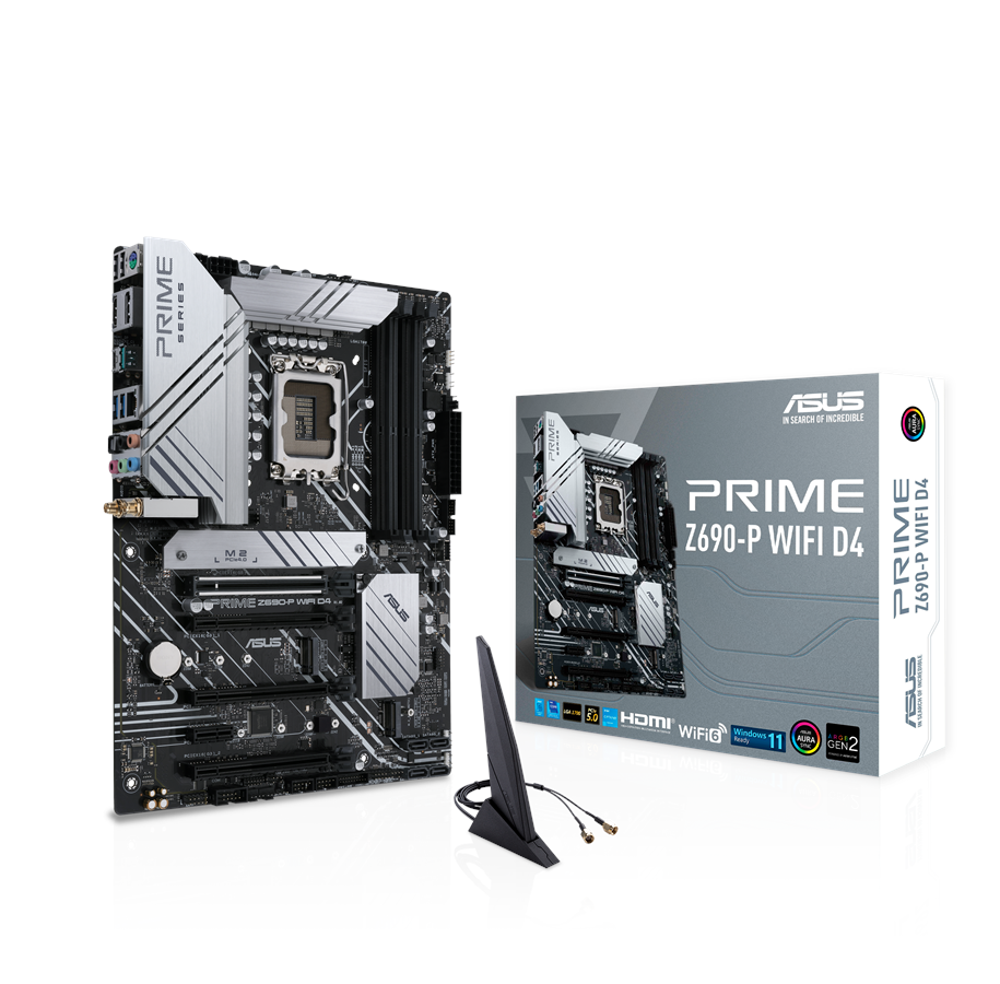 Hovedkort - ASUS PRIME Z690-P WIFI D4 Hovedkort - Intel Z690 - Intel LGA1700 - DDR4 RAM - ATX - 90MB18N0-M0EAY0
