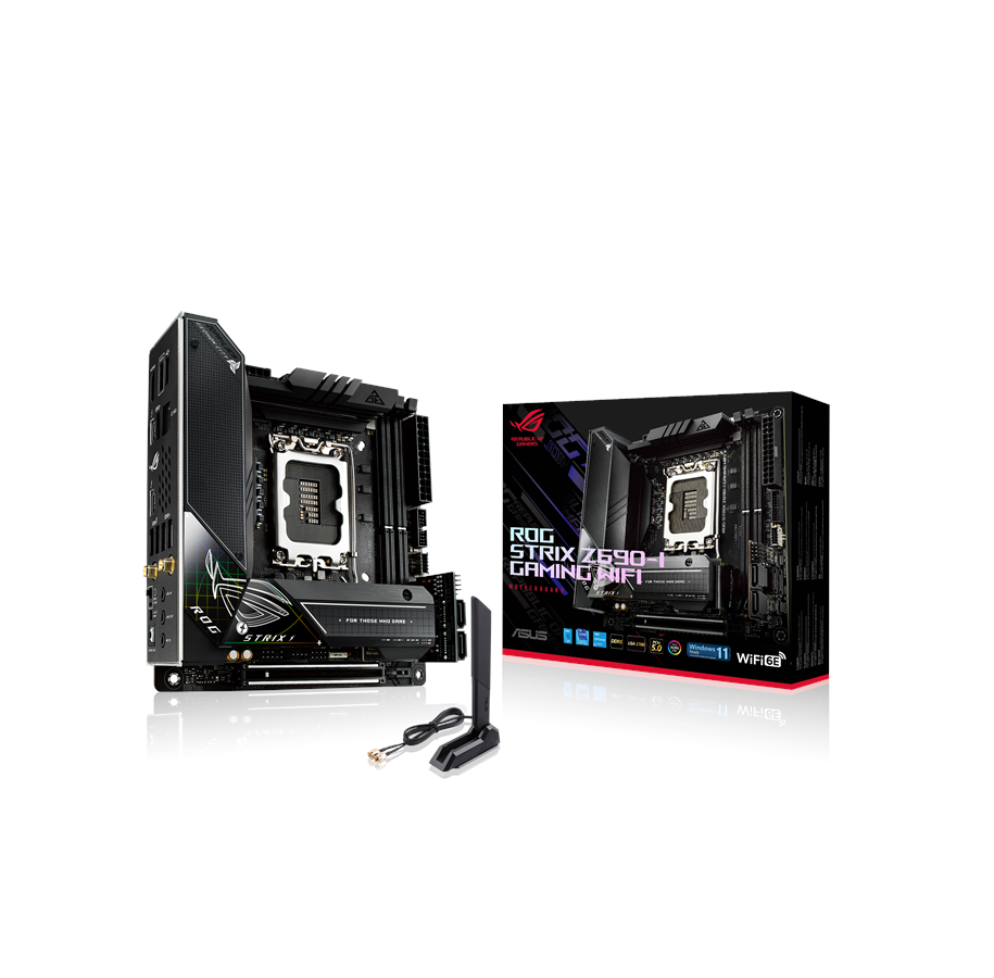 Hovedkort - ASUS ROG STRIX Z690-I GAMING WIFI Hovedkort - Intel Z690 - Intel LGA1700 - DDR5 RAM - Mini-ITX - 90MB1910-M0EAY0