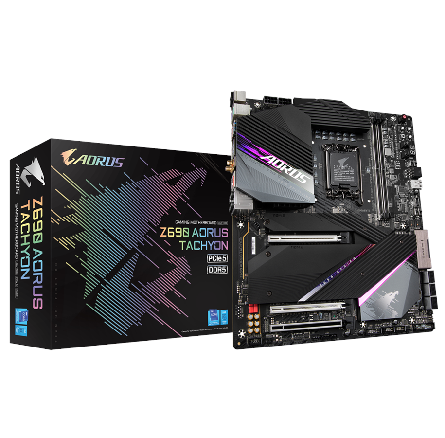 Hovedkort - GIGABYTE Z690 AORUS TACHYON Hovedkort - Intel Z690 - Intel LGA1700 - DDR5 RAM - Extended ATX - Z690 AORUS TACHYON
