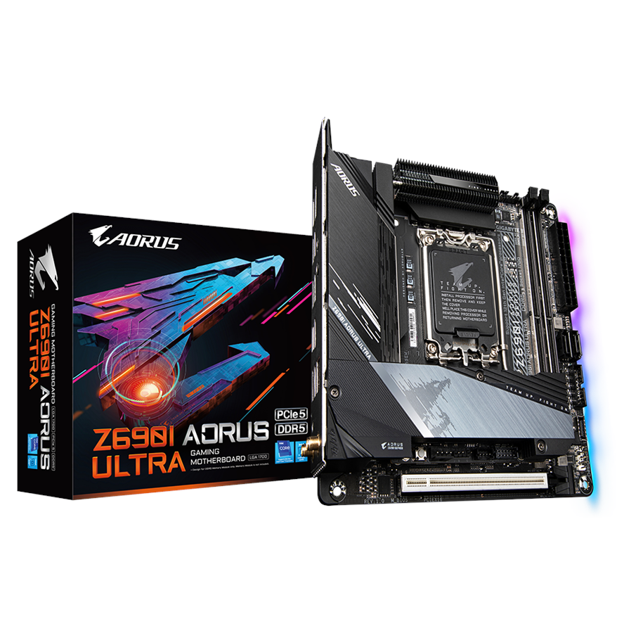 Hovedkort - GIGABYTE Z690I AORUS ULTRA Hovedkort - Intel Z690 - Intel LGA1700 socket - DDR5 RAM - Mini-ITX - Z690I AORUS ULTRA