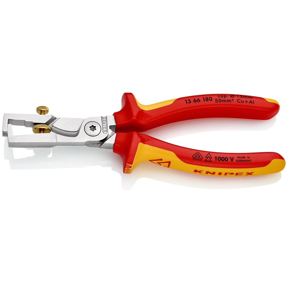 Verktøy - KNIPEX StriX®, Avisoleringstang med kabelsaks - 13 66 180 SB