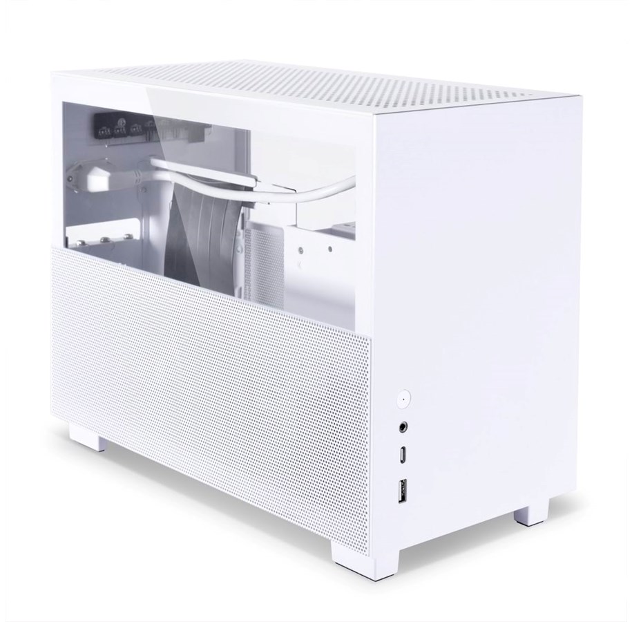 Kabinett - Lian Li Q58 W4 ITX - Tempered Glass - PCIE 4.0 - Kabinett - Miditower - Hvit - Q58W4