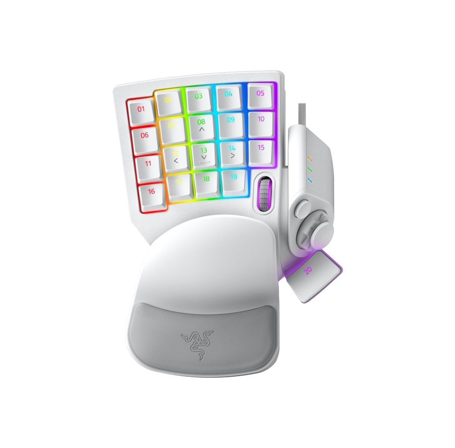 Tastatur - Razer Tartarus Pro Mercury - Gamingtastatur - Uten numpad - Engelsk (USA) - Hvit - RZ07-03110200-R3M1