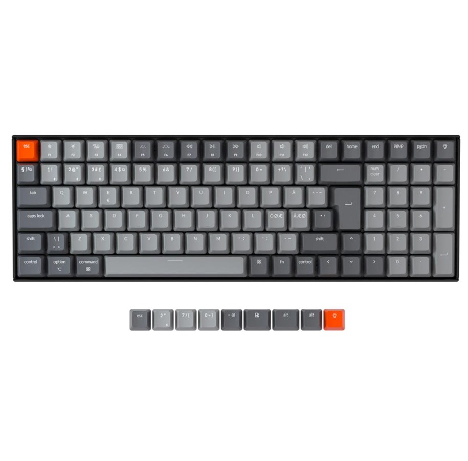 Tastatur - Keychron K4 RGB Aluminium (V2) - Gateron Brown Hot-Swap - Nordisk - Svart - K4-J3-BO