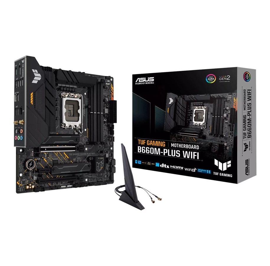 Hovedkort - ASUS TUF GAMING B660M-PLUS WIFI Hovedkort - Intel B660 - Intel LGA1700 socket - DDR5 RAM - Micro-ATX - 90MB1AZ0-M0EAY0
