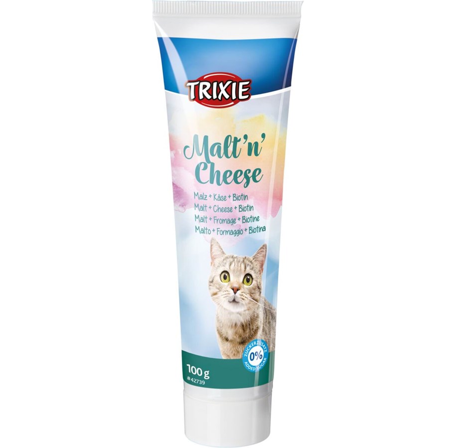 Katt - Trixie Malt'n'Cheese Anti-Hårball Fordøyelseskrem 100g - TX42738