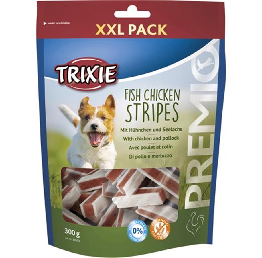 Hund - Trixie PREMIO Fish Chicken Stripes XXL pack 300g - TX31803