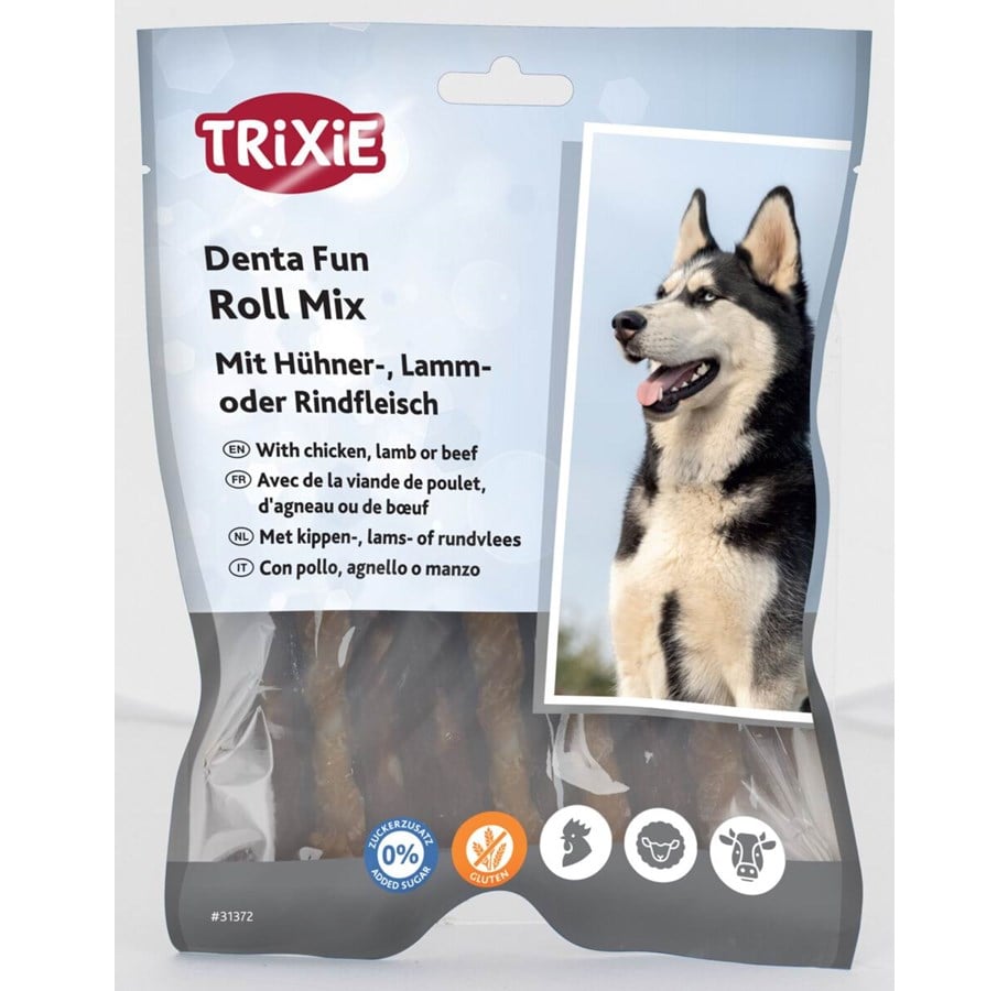 Hund - Trixie Denta Fun Chewing Roll Mix 10cm 250g - TX31372