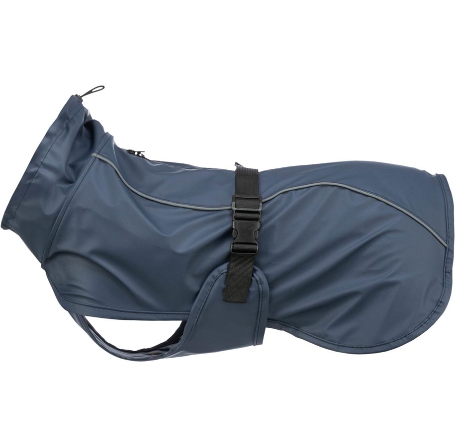 Hund - Trixie BE NORDIC Husum Hunderegnfrakk Mørkeblå Størrelse M: Mageomkrets 44-63cm Rygglengde: 45cm - 680214