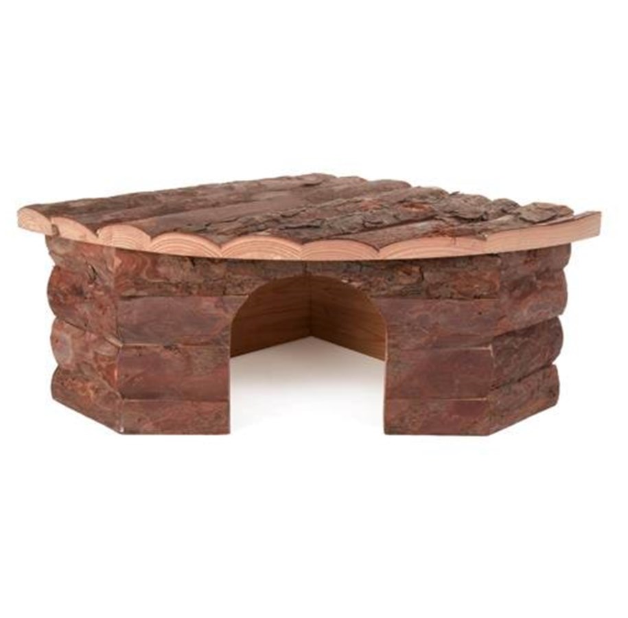 Smådyr - Trixie Jesper corner house dwarf rabbits bark wood 42 × 15 × 30/30 cm - TX62043