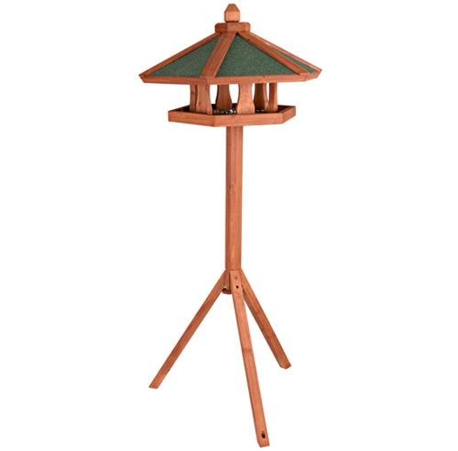 Bur og tilbehør - Trixie natura bird feeder with stand pine wood ø 65 × 46 cm/1.45 m brown - TX5572