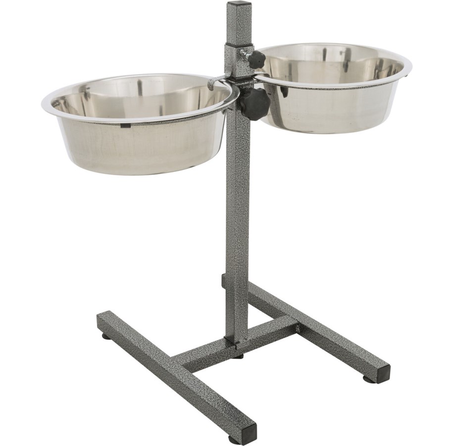 Hund - Trixie Justerbart Hundeskålstativ med 2x Rustfrie Stålskåler 2.8L - TX24922