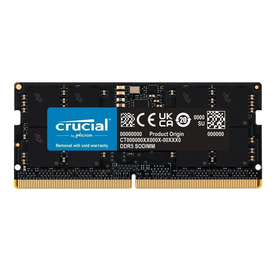 RAM - Crucial SODIMM DDR5-4800 - 16GB - CL40 - Single Channel (1 pcs) - Svart - CT16G48C40S5